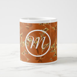 Custom Mit Monogramm Gold Sparkle Jumbo-Tasse