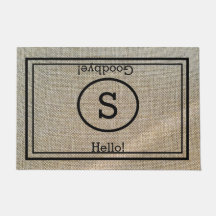 Custom Mit Monogramm Hello und Goodbye Rustic