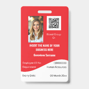 CUSTOM Mitarbeiter-ID-Karte bearbeitet rot weiß Ausweis
