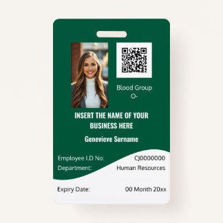 CUSTOM Mitarbeiter ID Karte modern grün Ausweis