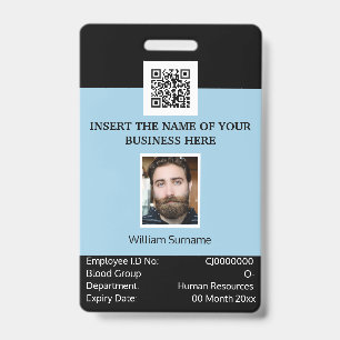 CUSTOM-Mitarbeiter-ID-Karte vertikal doppelseitig  Ausweis