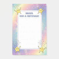 Custom Mitzvah Notes Rainbow Confetti Stars