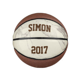 Custom Mocha Marble Mini Basketball