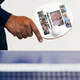 Custom Modern Anniversary 7 Foto Collage Tischtennis Schläger