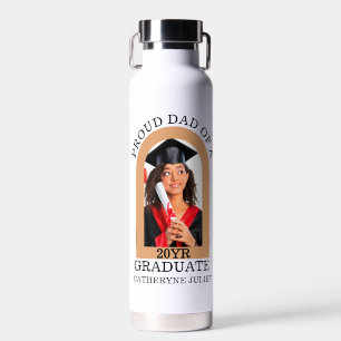 Custom Modern Arch Foto stolz Papa Abschluss Trinkflasche