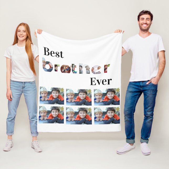 Custom Modern Best Brother aller 13 Jahre FotoColl Fleecedecke (Beispiel)
