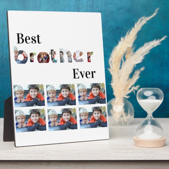 Custom Modern Best Brother Ever 13 Photo Collage Fotoplatte (Seite)