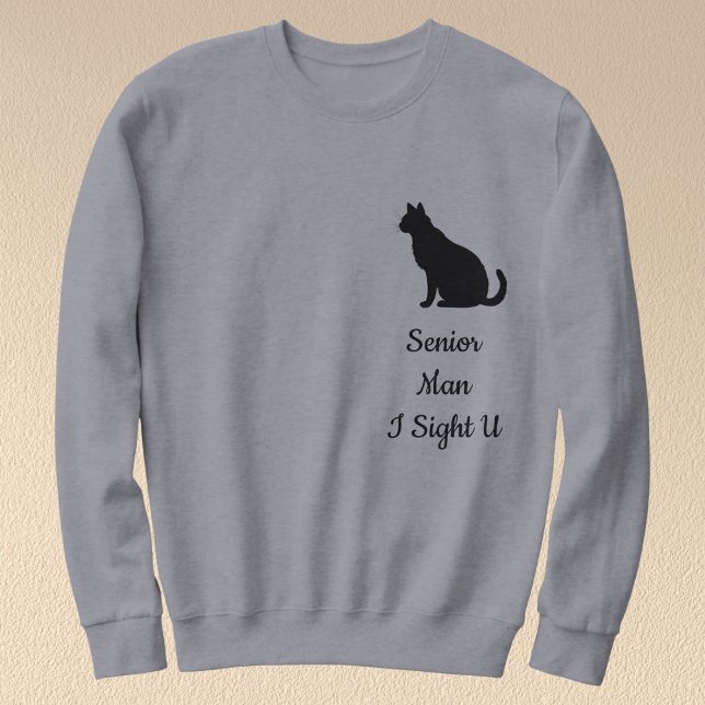 Custom Modern Black Cat Pet Lover Grey Silhouette Sweatshirt (Von Creator hochgeladen)