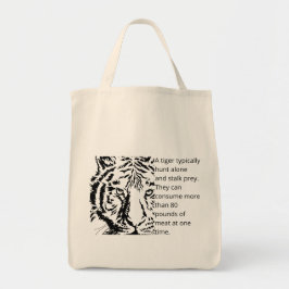 Custom Modern black tiger text based trendy cool Tragetasche