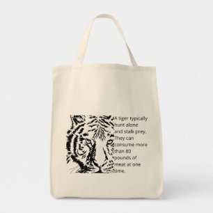 Custom Modern black tiger text based trendy cool Tragetasche