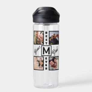 Custom Modern Bonus Vater Stepdad 4 Foto Collage Trinkflasche