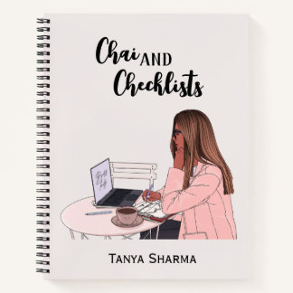 Custom Modern Brown Girl Chai & Checklisten Notizbuch