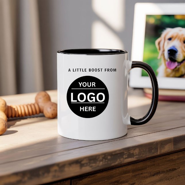 Custom Modern Business Logo Branded Coffee Mug Zweifarbige Tasse (Von Creator hochgeladen)
