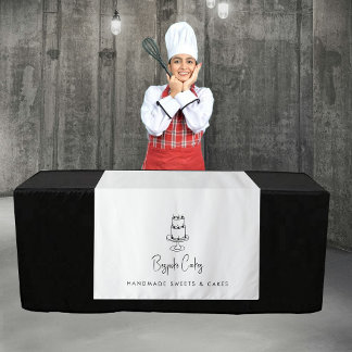 Custom Modern Business Table Runner Banner Cake Wandteppich