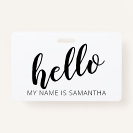 Custom Modern Calligraphy Hello Name Abzeichen Ausweis