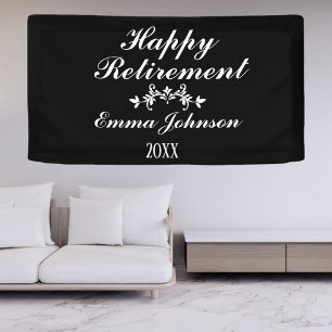 Custom Modern Elegante Black&White Happy Rentireme Banner