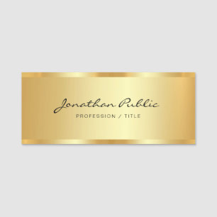Custom Modern Elegante Calligraphy Script Gold Namensschild