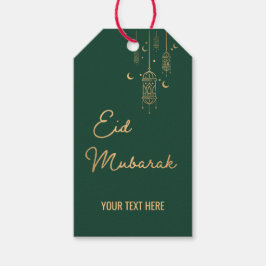Custom Modern Elegante Eid Mubarak Green Eid Geschenkanhänger