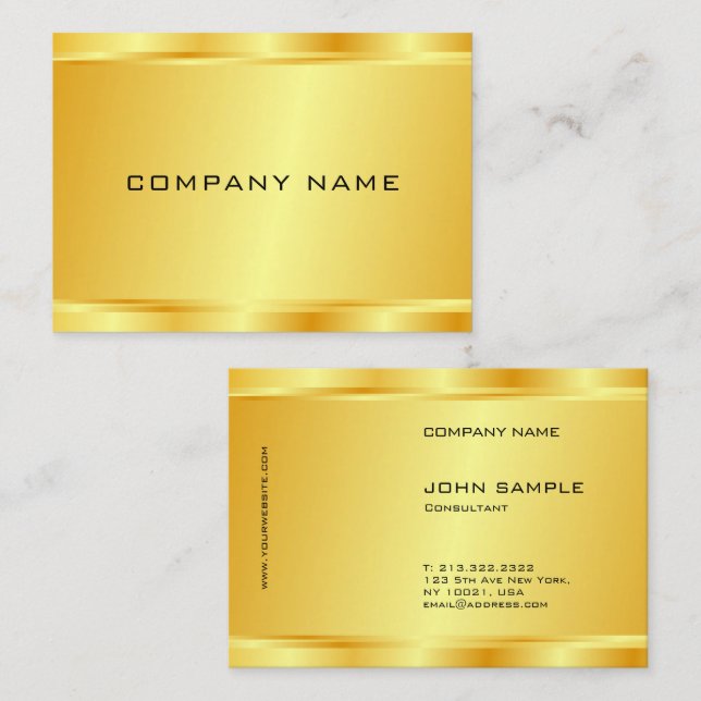 Custom Modern Elegante Imitate Gold Glamour Luxus Visitenkarte (Vorne/Hinten)