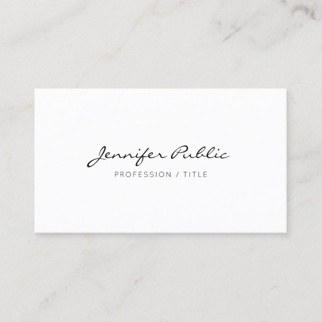 Custom Modern Elegante Minimalistische Typografie  Visitenkarte (Vorderseite)