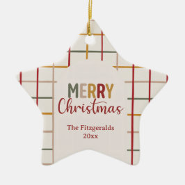 Custom Modern farbenfroh frohe Weihnachtsfamilie S Keramik Ornament