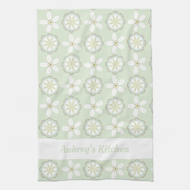 Custom Modern Floral Kitchtuch Geschirrtuch (Vertikal)