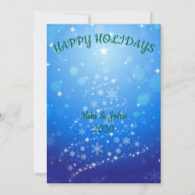Custom Modern Fodern Blue Weihnachtskarte