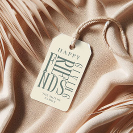 Custom Modern Friendsgiving Fall Elegante Gefallen Geschenkanhänger