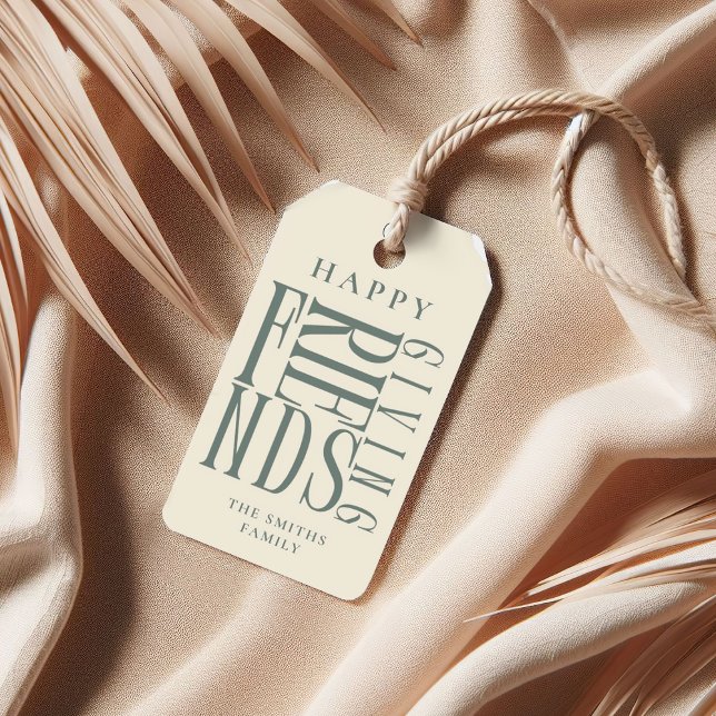 Custom Modern Friendsgiving Fall Elegante Gefallen Geschenkanhänger (Von Creator hochgeladen)