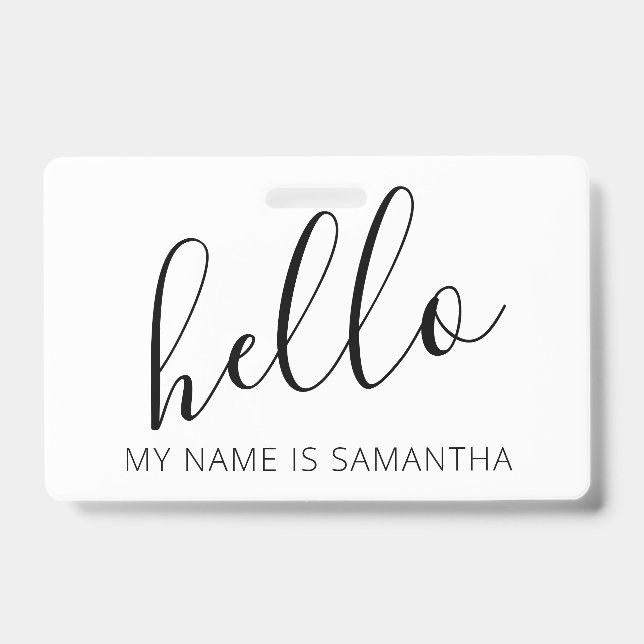 Custom Modern Hello Name Ausweis (Vorderseite)