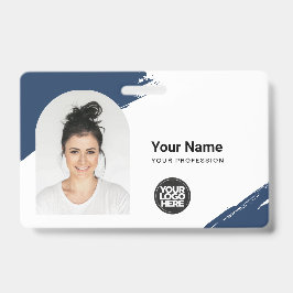 Custom Modern ID Card Simple QR Arc Photo Brush Ausweis