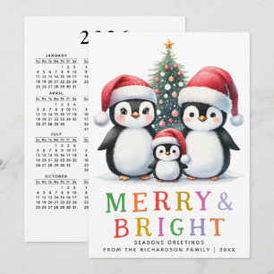 Custom Modern Merry and Bright Pinguin Weihnachten