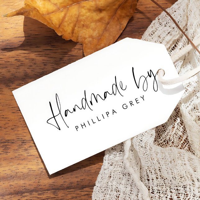 Custom Modern Minimal Calligraphy "Handmade by" Gummistempel (Von Creator hochgeladen)
