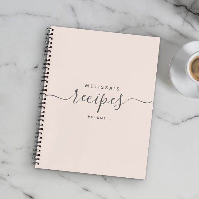 Custom Modern Minimalist Elegant Script Recipe Notizbuch (Von Creator hochgeladen)