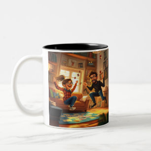 Custom Modern Minimalistisch Best Friends BESTE FR Zweifarbige Tasse