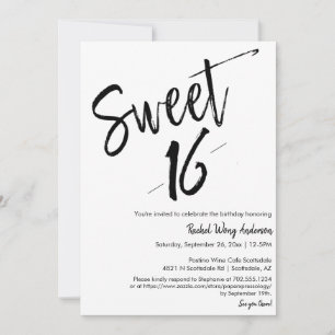 Custom Modern Minimalistisch Sweet 16. Geburtstags Einladung