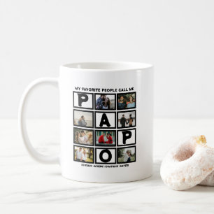 Custom Modern Opa Papa 8 FotoCollage Kaffeetasse