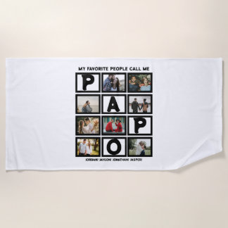 Custom Modern Opa Papa 8 FotoCollage Strandtuch