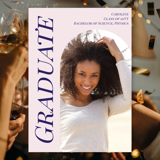 Custom Modern Pink Abschluss 2025 Arch Foto Ankündigung (Von Creator hochgeladen)