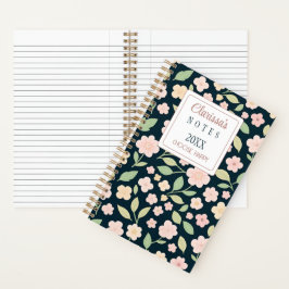 Custom Modern Pink Wildflowers Notizbuch