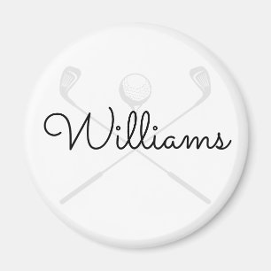 Custom Modern Script Name Golf Clubs Magnet