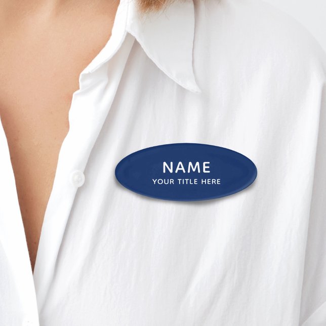 Custom Modern Simple Basic Navy Blue Title Namenschild (Von Creator hochgeladen)