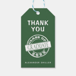 Custom Modern Simple Green Graduate Vielen Dank Geschenkanhänger