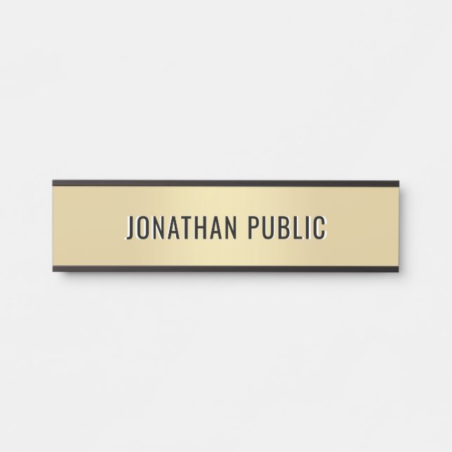 Custom Modern Simple Template Elegant Gold Home Türschild (Vorderseite )