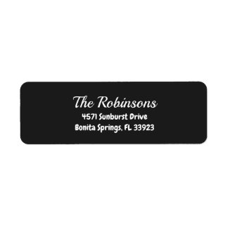Custom Modern Stylish Eerie Black Address Label