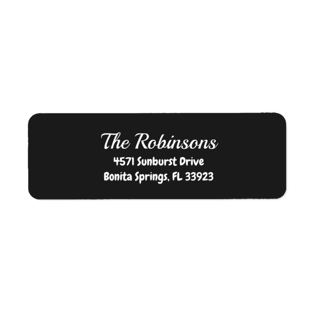 Custom Modern Stylish Eerie Black Address Label (Vorne)