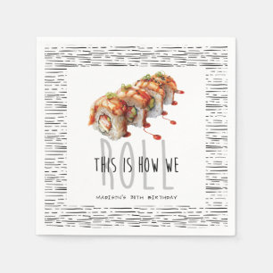 Custom Modern Sushi Erwachsene Geburtstag Serviette