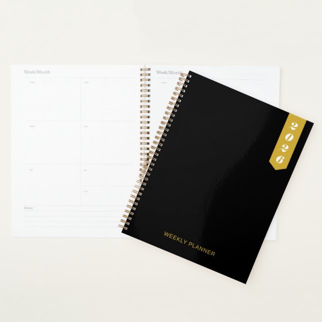 Custom Modern Text Stylish WEEKLY PLANNER (Devant avec enveloppe)