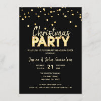 Custom Modern Trendly Gold Black CHRISTMAS PARTY