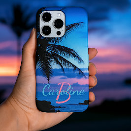 Custom Modern Tropical Island Beach Sunset Foto iPhone 16 Pro Max Hülle